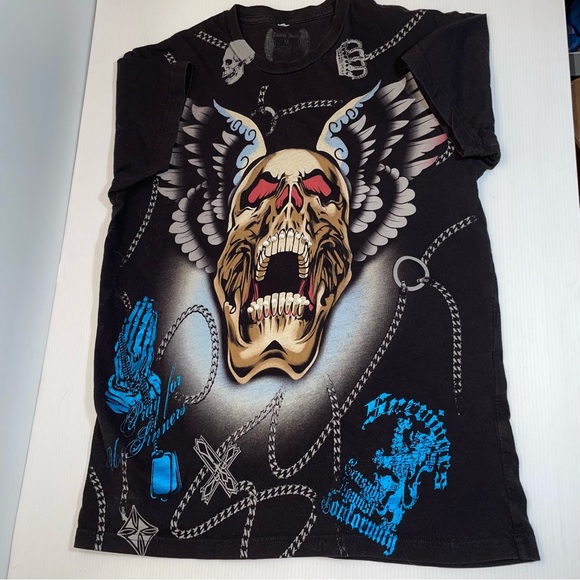 Skull with Wings Black T-Shirt - Picture 6 of 10